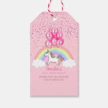 Magisch Pink Unicorn Rainbow Birthday Vielen Dank