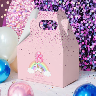 Magisch Pink Unicorn Rainbow Birthday Vielen Dank Geschenkschachtel