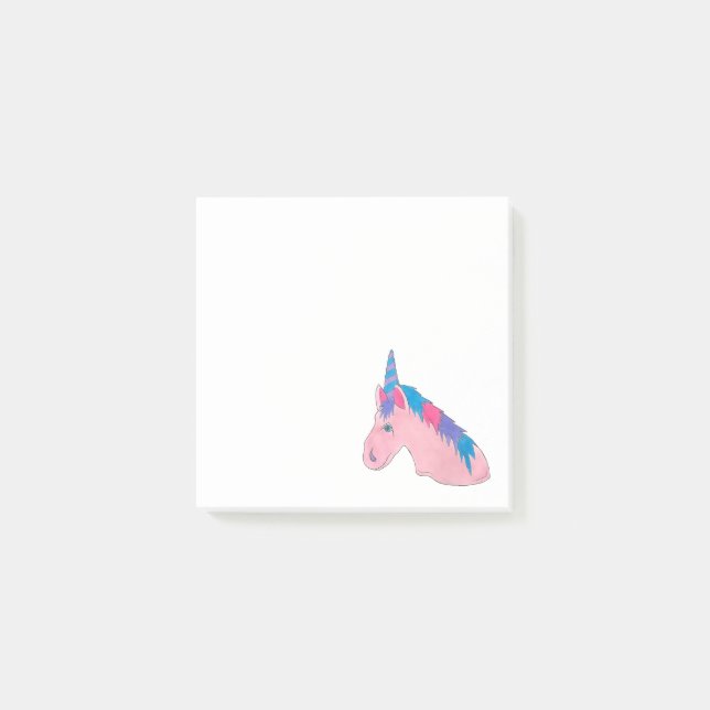 Magisch rosa Lila Horn Unicorn Pferd Mythisch Post-it Klebezettel (Vorderseite)
