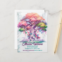 Magische Bäume der Kinderdusche Ankündigung Postkarte