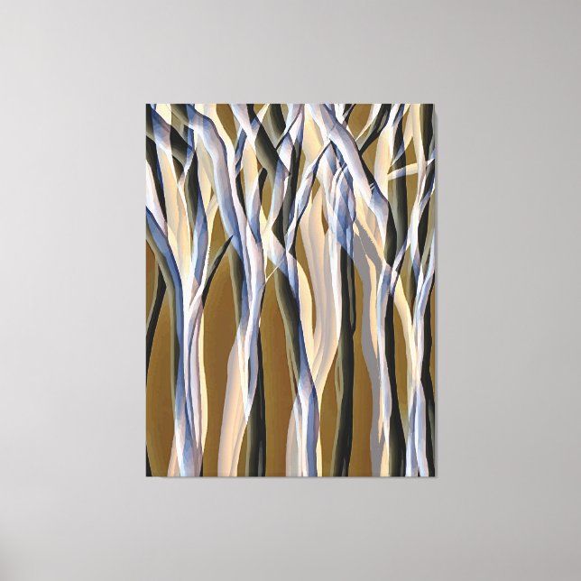 Magische Bäume Wald Natur Abstrakte Original Kunst Leinwanddruck (Vorderseite)
