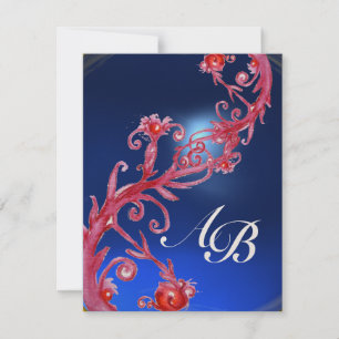 MAGISCHE BEEREN 4,MONOGRAM roter Saphir Champagner Einladung