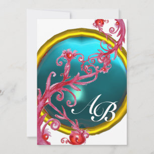 MAGISCHE BEEREN 4, MONOGRAMM roter Achat Einladung