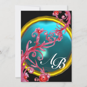 MAGISCHE BEEREN 4, MONOGRAMM roter Achat Einladung