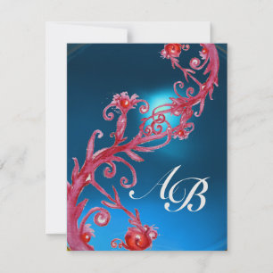 MAGISCHE BEEREN 4, MONOGRAMM roter Saphir-Eis Einladung