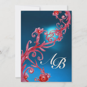 MAGISCHE BEEREN 4,MONOGRAMM roter Saphir Gold Einladung