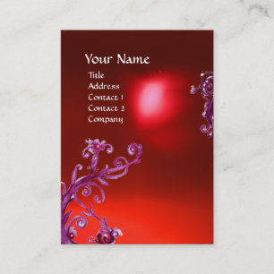 MAGISCHE BEEREN MONOGRAMM rot violett wirbelnd Visitenkarte