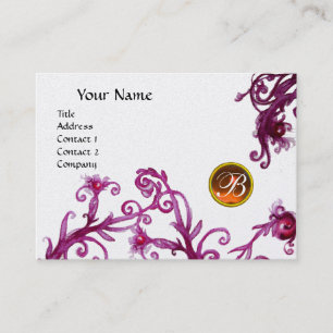 MAGISCHE BEEREN MONOGRAMM, topas orange perle Visitenkarte