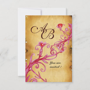 MAGISCHE BEEREN  MONOGRAMM Wachssiegel Pergament r Einladung