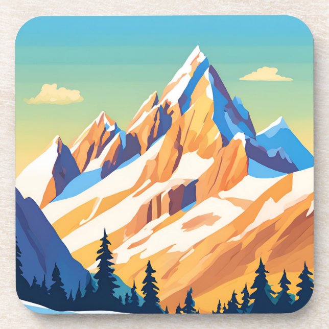 Magische Berge Getränkeuntersetzer (Vorderseite)