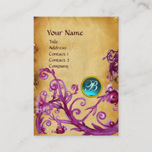 MAGISCHE BERRIES MONOGRAMM GEM Pergament hellblau Visitenkarte
