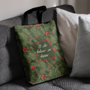 Magische Blätter und Rote Rollhocker Wasserfarbe Tasche
