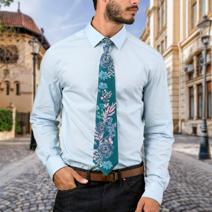 Magische Blooms personalisieren Monogramm Krawatte