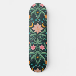 Magische Blume in der Sternennacht Skateboard