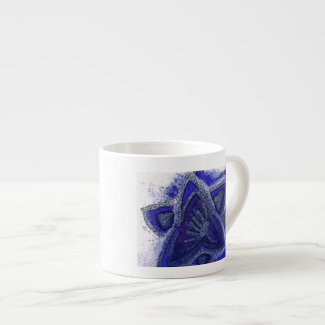...magische Blume...Kunst von Jutta Gabriel.... Espressotasse (Vorderseite Rechts)
