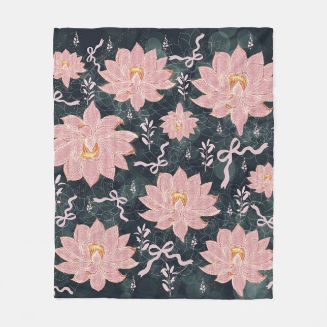 Magische Blumen mit Glitter-Design  Fleecedecke (Vorderseite)