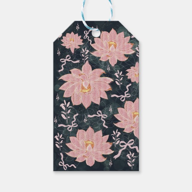 Magische Blumen mit Glitter-Design  Geschenkanhänger (Vorderseite)