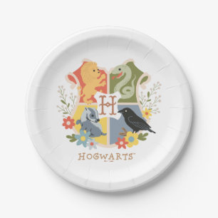Magische Blüten HOGWARTS™-Wappen Pappteller