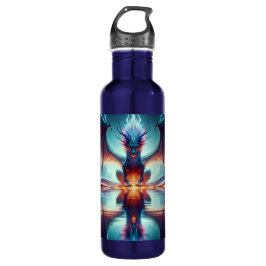 Magische Drachen Reflection Ai Art Edelstahlflasche