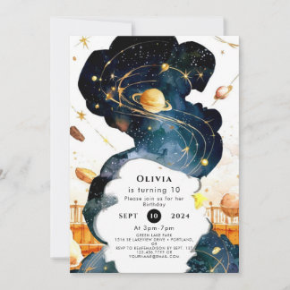 Magische Editable Space Geburtstag Einladung