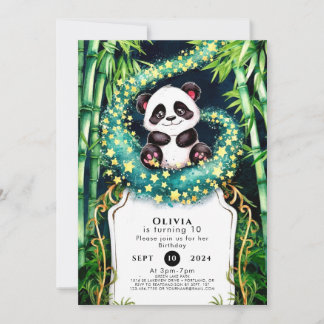 Magische einfache Kinder Panda Geburtstag Einladung