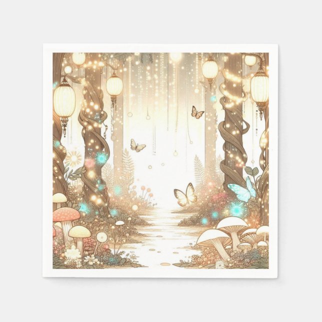 Magische, einfache, verzauberte Forest Baby-Dusche Serviette (Vorderseite)