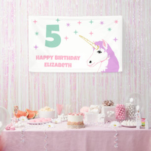 Magische Einhorn-Mädchen-Geburtstag Banner