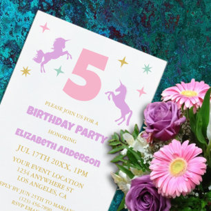 Magische Einhorn-Mädchen-Geburtstag Einladung