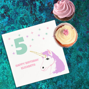 Magische Einhorn-Mädchen-Geburtstag Serviette
