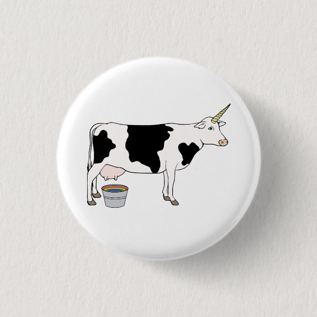 Magische Einhorn-Molkereimilch-Kuh Button (Vorderseite)