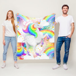 Magische Einhorn-Prinzessin-Sternexplosion Regenbo Fleecedecke