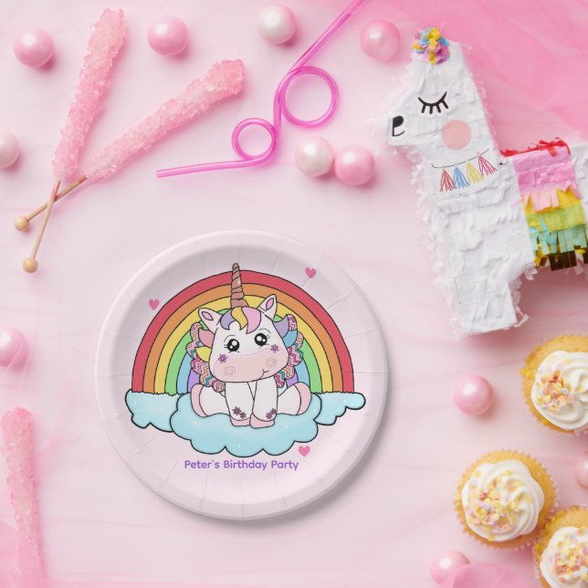 Magische Einhorn-Regenbogen-Birthday-Papierplatte Pappteller (Party)