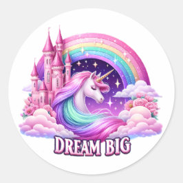 Magische Einhorn-Regenbogenaufkleber - Whimsisches Runder Aufkleber