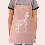 Magische Einhorn Rosa Personalisierter Name Schürze<br><div class="desc">Niedliches,  zauberhaftes,  rosa Design mit personalisiertem Skriptnamen. Originelle Kunst von Nic Squirrell.</div>