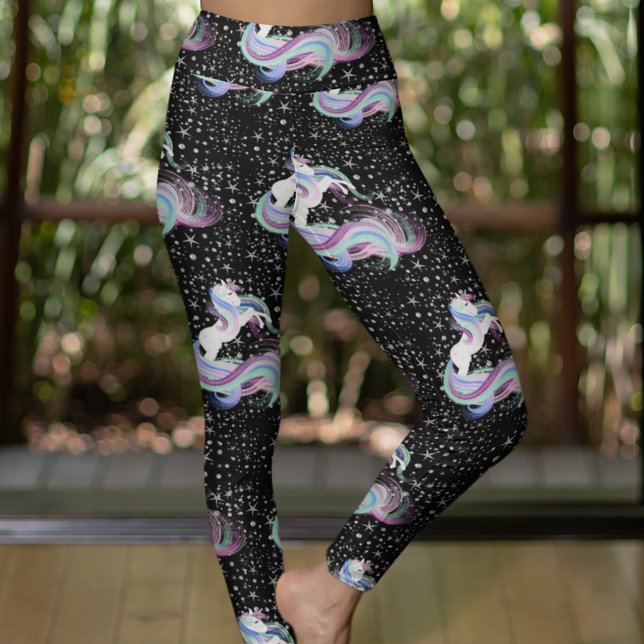 Magische Einhorn-Silberstars Leggings (Von Creator hochgeladen)