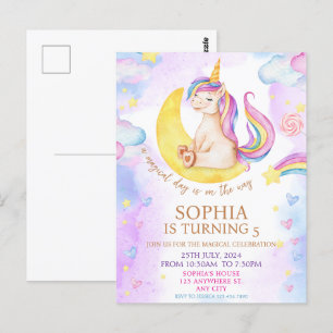 Magische Einhörner Lila Geburtstagsparty Postkarte