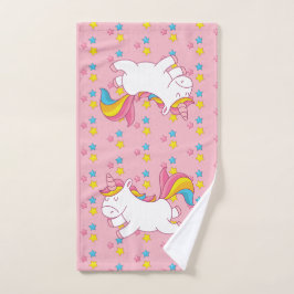 Magische Einhörner und Sterne Rainbow Pastelle & P Badhandtuch Set