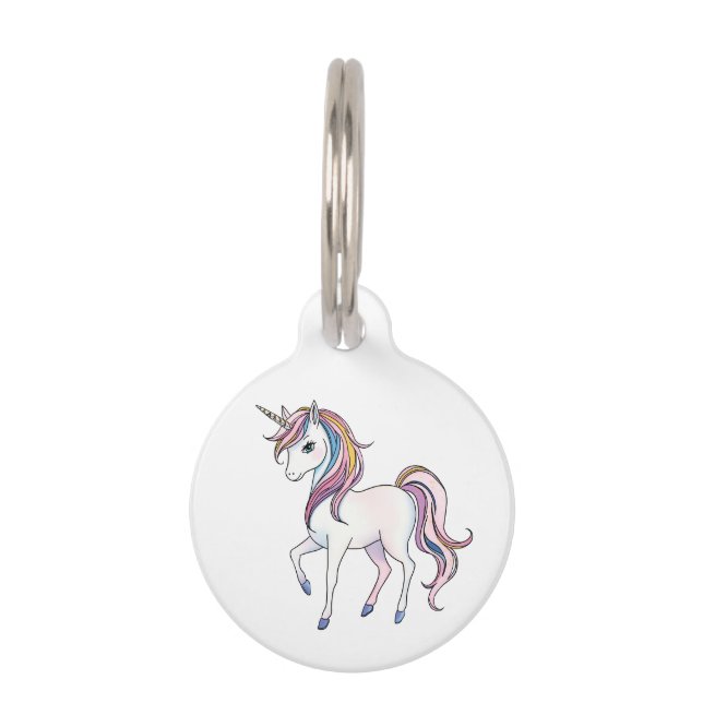 Magische Einhornträume - Whimsical Fantasy Design Haustiermarke (Vorderseite)