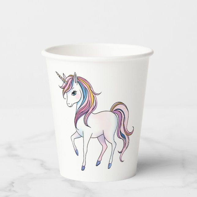 Magische Einhornträume - Whimsical Fantasy Design Pappbecher (Vorderseite)