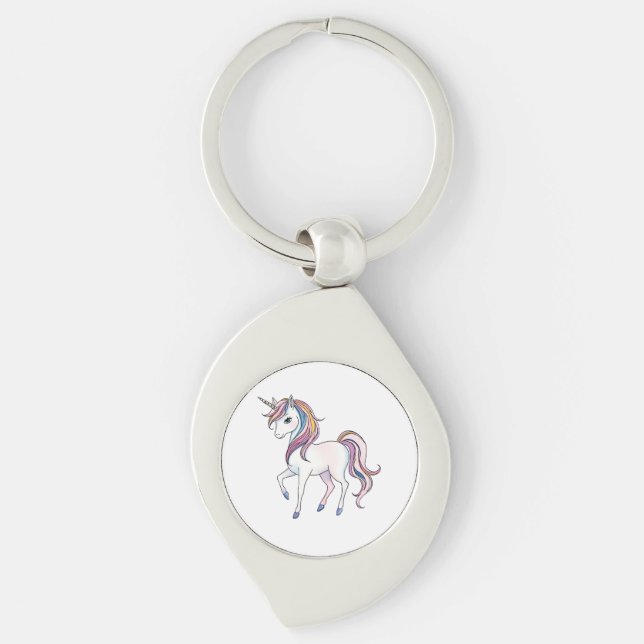Magische Einhornträume - Whimsical Fantasy Design Schlüsselanhänger (Vorderseite)