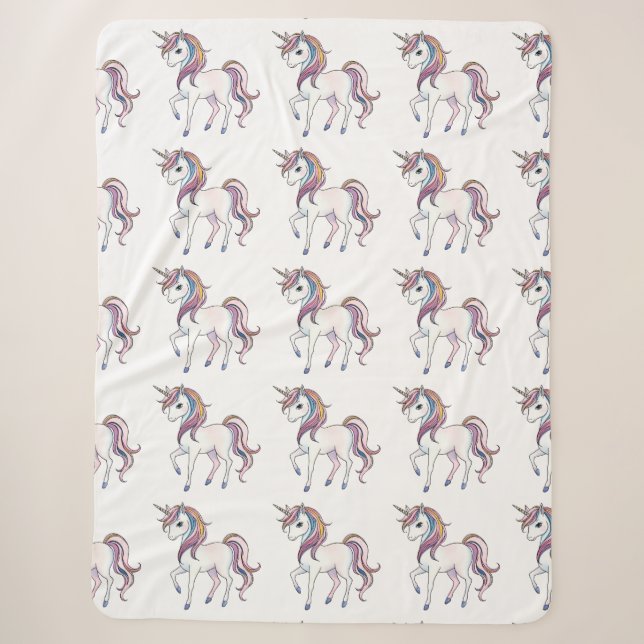 Magische Einhornträume - Whimsical Fantasy Design Sherpadecke (Vorderseite)