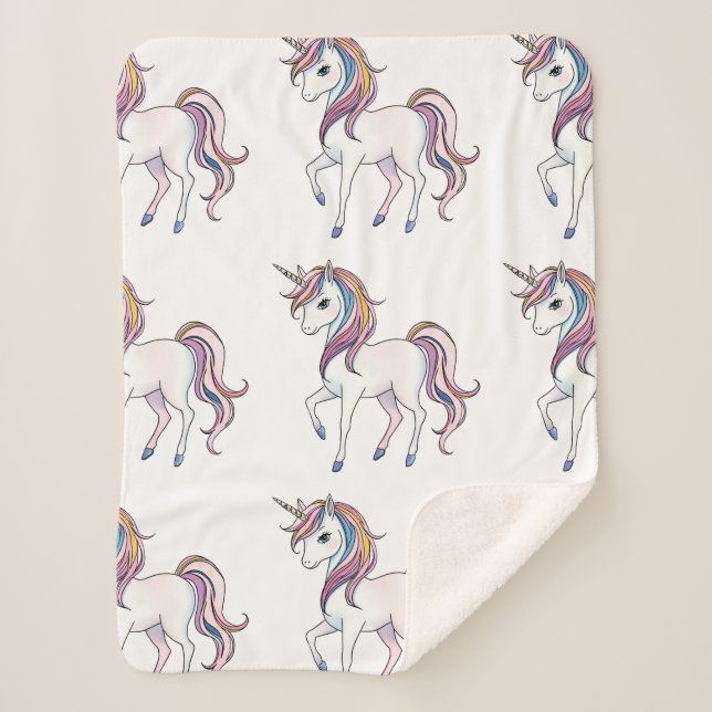 Magische Einhornträume - Whimsical Fantasy Design Sherpadecke (Vorderseite)