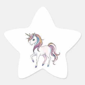 Magische Einhornträume - Whimsical Fantasy Design Stern-Aufkleber