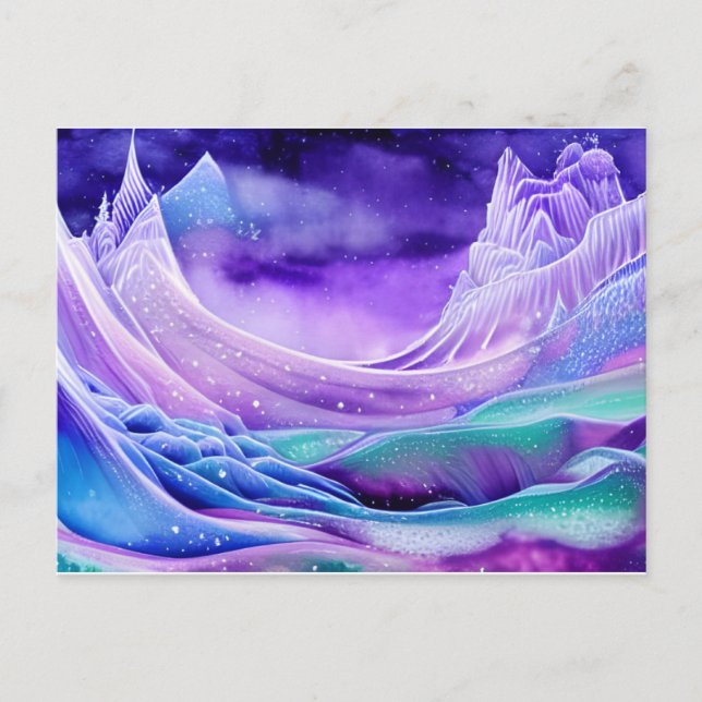 Magische Eismeere Digitale Kunst Postkarte (Vorderseite)