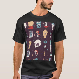 Magische Elemente: Schädel, Tarot nahtlos T-Shirt