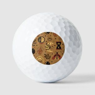 Magische Elemente: Verzaubertes, nahtloses Muster Golfball