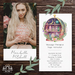 Magische Essenzielle Öle Apothecary Boho Yoga Foto Visitenkarte