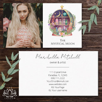 Magische Essenzielle Öle Apothecary Yoga Boho Foto Visitenkarte