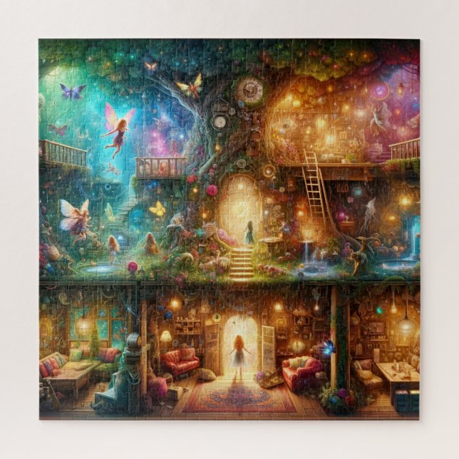 Magische Fairy Treehouse Verzauberte Fantasy Zuhau (Vertikal)