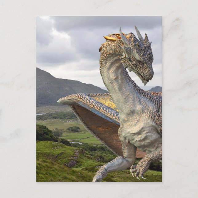 Magische Fantasie Bronze Dragon Postkarte (Vorderseite)